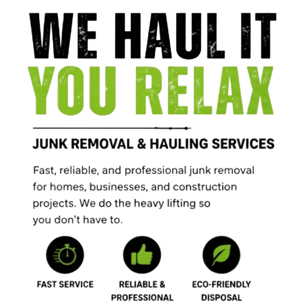 We Haul It You Relax junk removal services graphic
